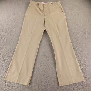 VTG Hopsack Pants Mens 34 Beige Polyester‎ Made in USA 34x30
